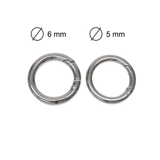 Round Spring Hook, 30 x 5 mm, Nickel