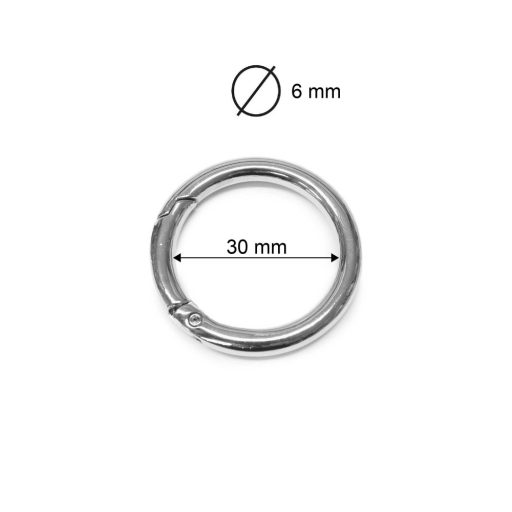 Round Spring Hook, 30 mm, Nickel