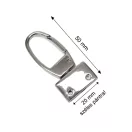 Pántra csavarozható karabiner, 20 mm, nikkel