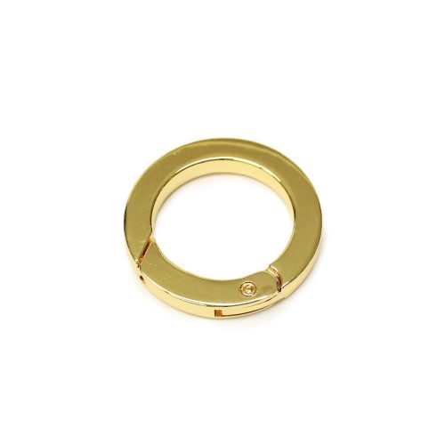 Round Spring Hook Flat, 25 mm, Gold coloured