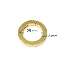 Round Spring Hook Flat, 25 mm, Gold coloured