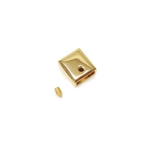 Metal Zipper End, 10 mm, Gold