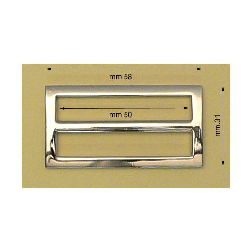 Flat fix Tri-Glide Slide, 50 mm, Nickel