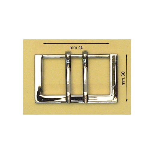 Angular Belt Buckle, 40 mm, Nickel