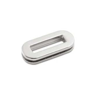 Nickel-colored oval eyelet with screws