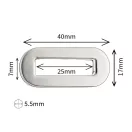 Nickel-colored oval eyelet with screws