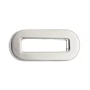 Nickel-colored oval eyelet with screws