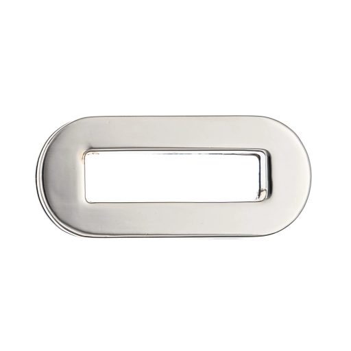Nickel-colored oval eyelet with screws