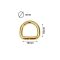 Iron D-ring, 15 mm, Gold