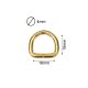 Iron D-ring, 15 mm, Gold