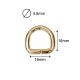 Iron D-ring, 16x4 mm, Gold