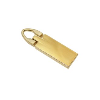 Flat Zipper Pull, Gold, 35 mm Long