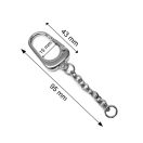 Kulcstartó karabiner lánccal, nikkel