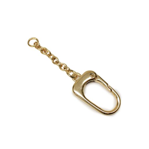 Kulcstartó karabiner lánccal, arany