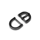 Semicircular Buckle, Black, 15 mm