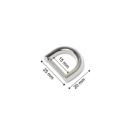 Flat D-ring, 15 mm, Nickel