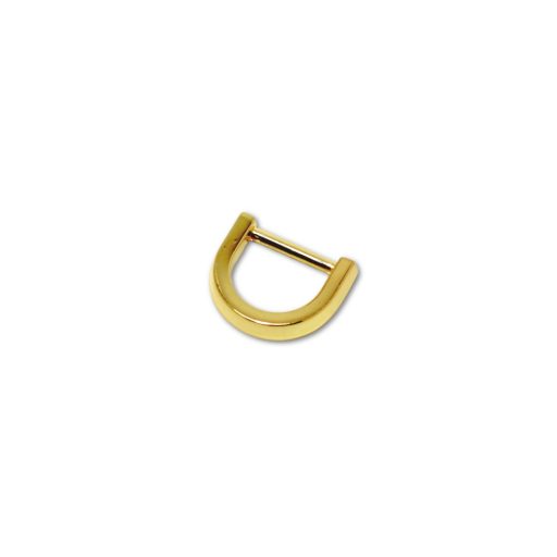 Flat D-ring, 15 mm, Gold
