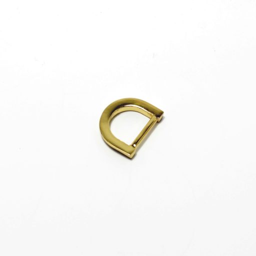 Flat D-ring, 15 mm, Gold