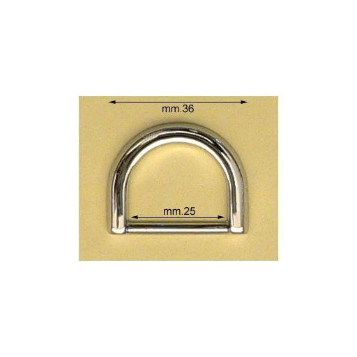 Flat D-ring, Gold, 25 mm