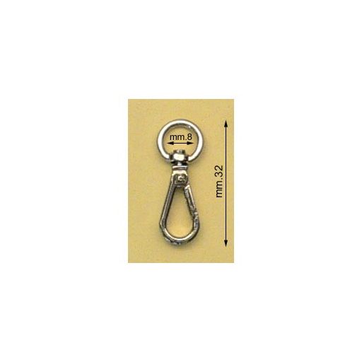 carabiner, Nickel, 8 mm