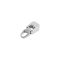 Customisable Zipper Pull, Nickel, for 10 mm wide leather