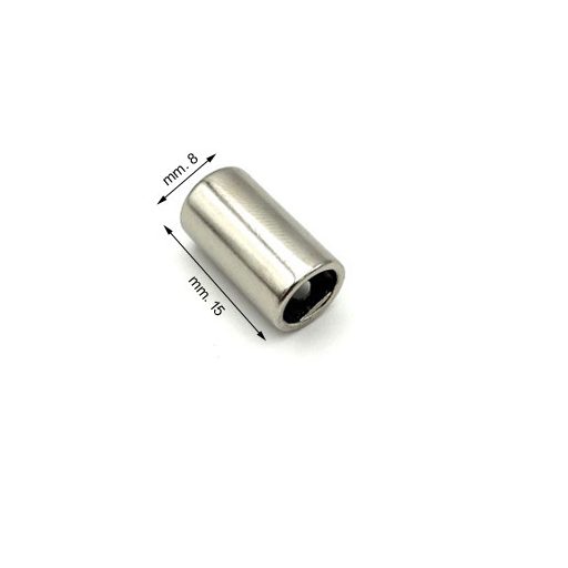 Cord End, Nickel,  6 mm x 15 mm