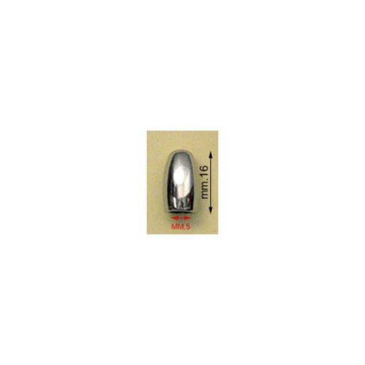 Cord End, Nickel,  6 mm x 15 mm