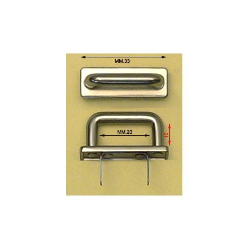 Handbag Strap Holder Bridge, Nickel, 20 mm