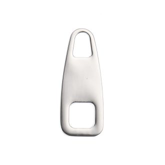Wide Zipper Pull, Nickel, 35 mm Long