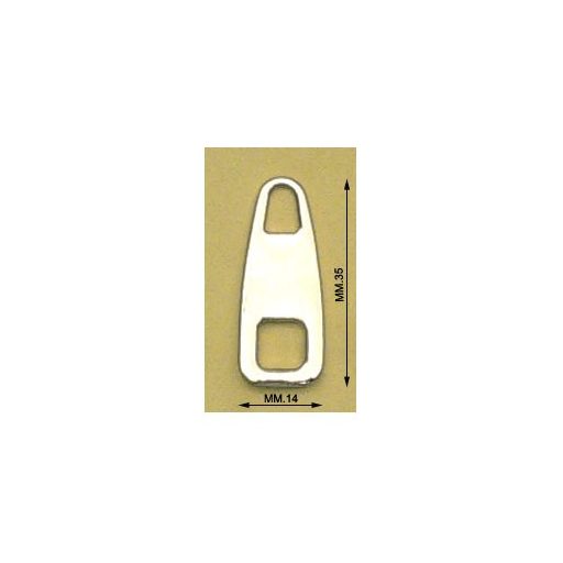 Wide Zipper Pull, Nickel, 35 mm Long