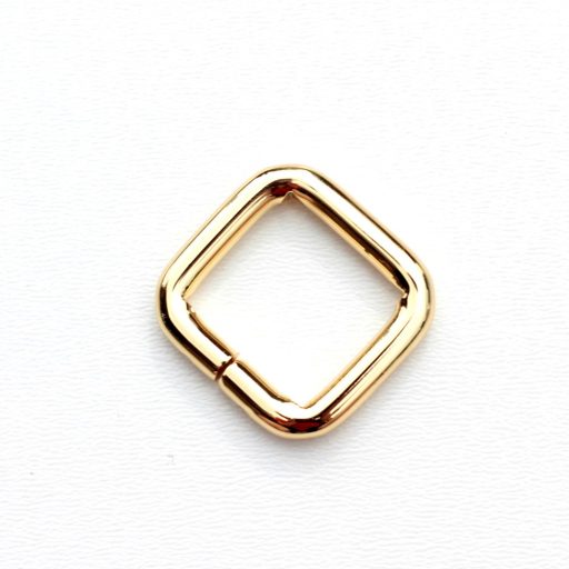 Iron Square Shaped Handbag Strap Holder, Gold, 20 mm x 20 mm