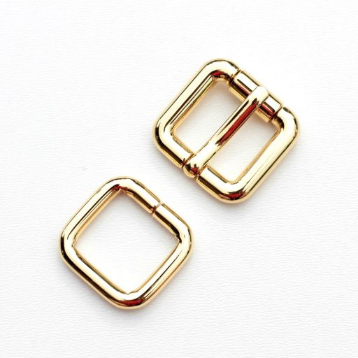Iron Square Shaped Handbag Strap Holder, Gold, 20 mm x 20 mm
