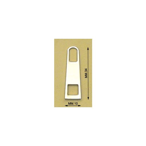 Zipper Pull, Nickel, 34 mm Long