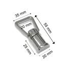Handbag Strap Holder Nickel, 25 mm