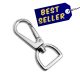 Flat carabiner, 15 mm, Nickel