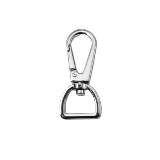 Flat carabiner, 15 mm, Nickel