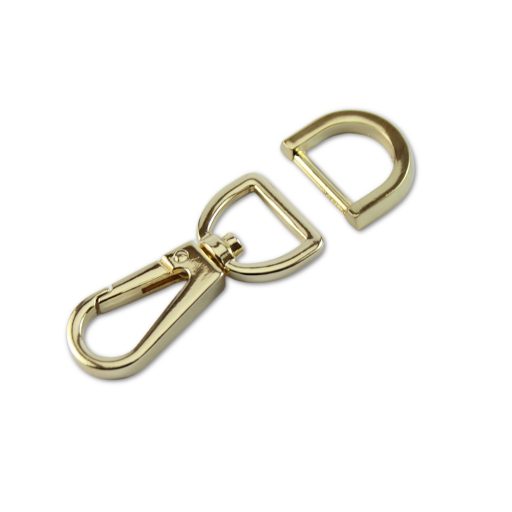 Flat carabiner, 15 mm, Gold