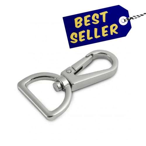 Flat carabiner, 20 mm, Nickel