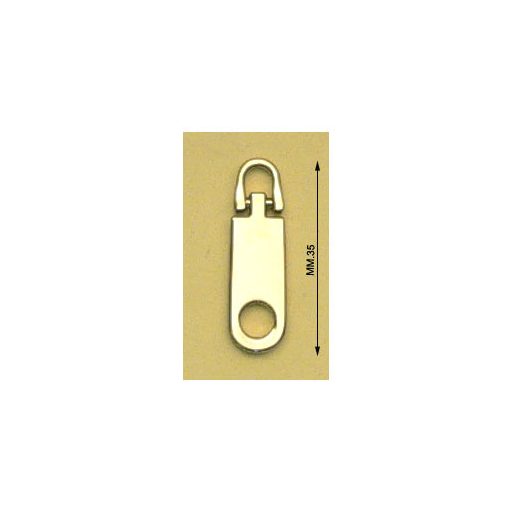 Zipper Pull, Nickel, 35 mm Long