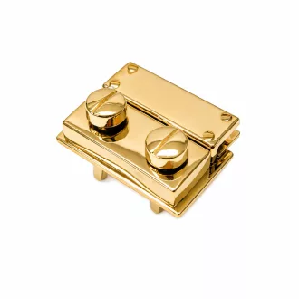 Double Push-Button Bag Lock Gold Coloured