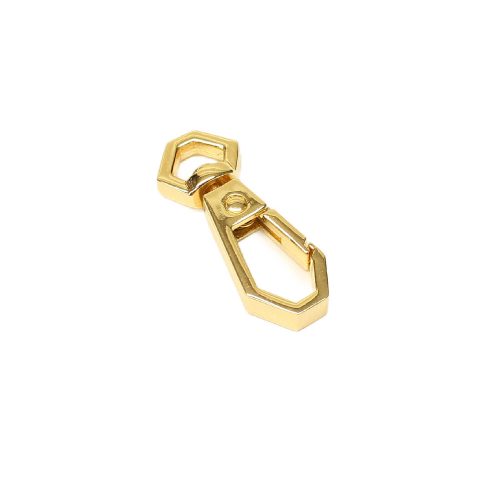 Diamond carabiner, gold colour, 7 mm