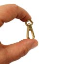 Diamond carabiner, gold colour, 7 mm