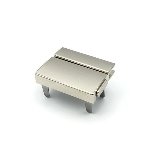 Angular Bag Lock, Nickel, 35 mm