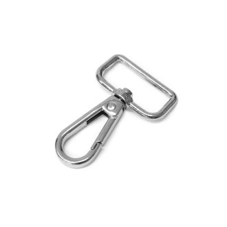 Flat carabiner, Nickel, 25 mm