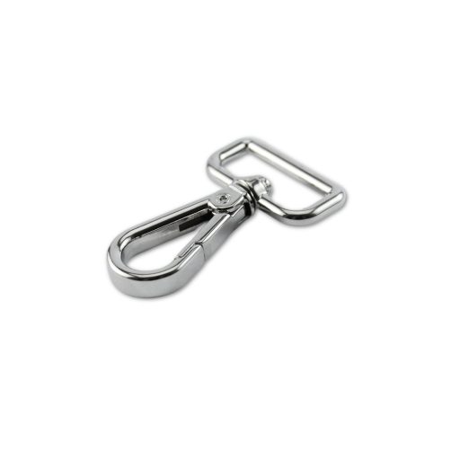 Flat carabiner, Nickel, 25 mm
