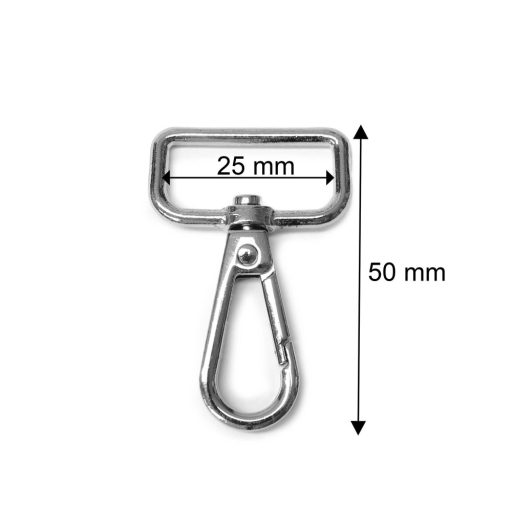 Lapos karabiner, arany, 25 mm