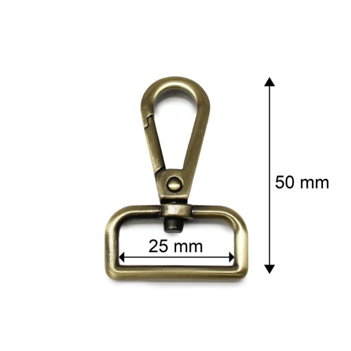 Lapos karabiner, antik, 25 mm
