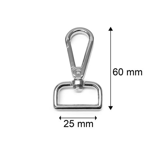 Flat carabiner, Gold, 25 mm
