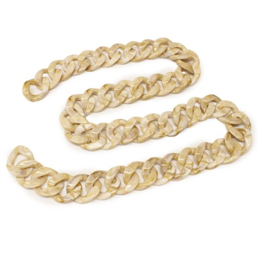 Plastic Thick Handbag Chain, Beige, 1 Meter Long