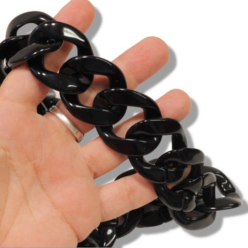 Plastic Handbag Chain, Black, 1 Meter Long